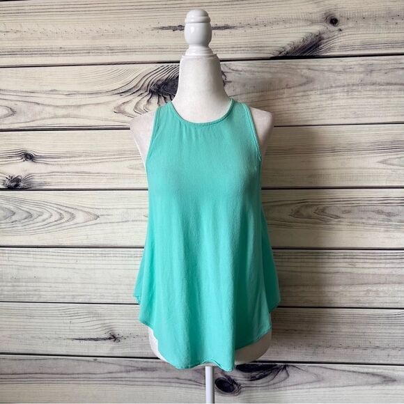 Lulus Lush Mint Green Racerback Trapeze Tank Top - Picture 3 of 7